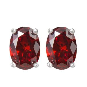 GRAPA 6 Srebrne kolczyki granat owal ca. 1 ct. Szare kolczyki Braccatta, z granatem, srebrne. Za 125,00 zł.