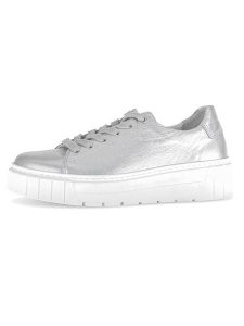 Gabor Skórzane sneakersy w kolorze srebrnym rozmiar: 38. Szare trampki Gabor, bez wzorów, bez zapięcia. Za 189,29 zł.