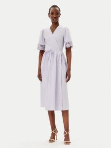 TWINSET Sukienka codzienna 251TT2091 Fioletowy Loose Fit. Fioletowe sukienki Twinset, na co dzień, bez wzorów, z bawełny, bez kołnierzyka, bez ramiączek, proste. Za 559,99 zł.