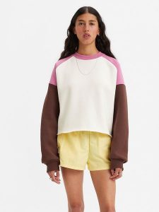 Levi´s Bluza "Graphic Campout" w kolorze biało-różowym rozmiar: M. Białe bluzy m, bez wzorów, z bawełny, bez kaptura. Za 157,73 zł.
