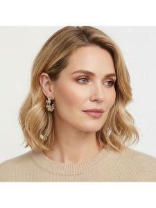 Otazu Pozłacane kolczyki-półkreole z kryształami Swarovski rozmiar: onesize. Szare kolczyki Otazu, z kryształem, pozłacane. Za 86,99 zł.