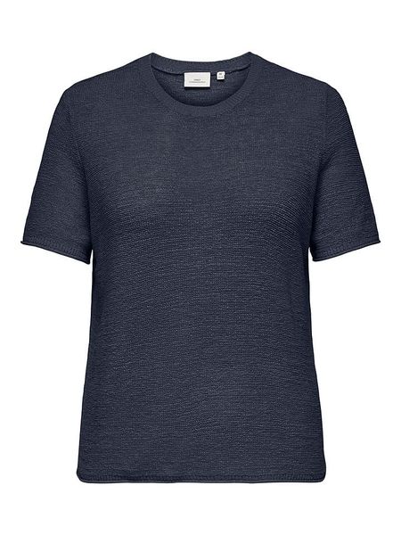 ONLY Carmakoma Koszulka w kolorze granatowym rozmiar: S-42/44. Niebieskie bluzki Only Carmakoma, s, bez wzorów, bez kołnierzyka, bez ramiączek. Za 61,46 zł.