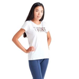 Podstawowy damski t-shirt maxi z logo i krótkimi rękawami. Białe t-shirty LEONE 1947 APPAREL, bez wzorów, bez kołnierzyka, bez ramiączek. Za 69,47 zł.