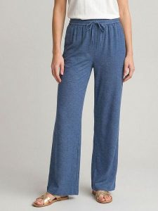 MOSS COPENHAGEN Spodnie "Viana" w kolorze niebieskim rozmiar: S. Niebieskie spodnie z wysokim stanem Moss Copenhagen, bez wzorów, z materiału, z podwyższonym stanem. Za 139,95 zł.