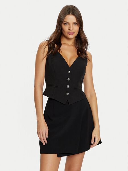 Guess Kamizelka W5RH85 WGX02 Czarny Regular Fit. Czarne kamizelki Guess, xl, z aplikacjami, z syntetyku, bez kołnierzyka, bez ramiączek, bez kaptura. Za 349,99 zł.