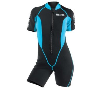 Eac Ladie Wetuit Horty Look. Niebieskie kombinezony SEAC, s, bez wzorów, z materiału, sportowe, bez kołnierzyka, bez ramiączek, krótkie. Za 427,99 zł.