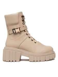 Rage Age Botki RA-69-06-000515 Beżowy. Brązowe botki Rage Age, bez wzorów, ze skóry, bez obcasa, na słupku, bez zapięcia. Za 549,99 zł.