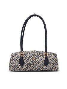 Tommy Hilfiger Torebka Th Grace Shoulder Bag Jacquard AW0AW18752 Niebieski. Niebieskie torebki klasyczne TOMMY HILFIGER, bez wzorów, z materiału, bez dodatków. Za 649,99 zł.