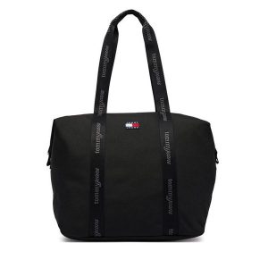Torebka Tommy Jeans. Czarne shopper bag Tommy Jeans, bez wzorów, z jeansu, bez dodatków. Za 329,99 zł.