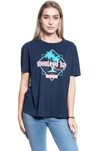 DAMSKI T-SHIRT WRANGLER BOYFRIEND TEE NAVY W7Q2GH114 112132080. Niebieskie t-shirty Wrangler, s, bez wzorów, bez kołnierzyka, bez ramiączek. Za 69,99 zł.