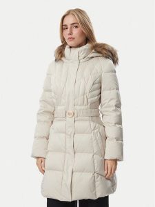 Guess Futro W6BL19 W3752 Czarny Regular Fit. Czarne płaszcze Guess, l, z aplikacjami, z futra, bez kaptura. Za 864,99 zł.