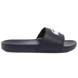 Klapki Sportowe Damskie Lacoste Serve Slide. Czarne klapki Lacoste, bez wzorów, bez obcasa. Za 167,20 zł.