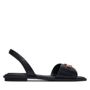 Sandały Aldo. Czarne sandały ALDO, bez wzorów, bez obcasa, na płaskiej podeszwie, bez zapięcia. Za 229,99 zł.