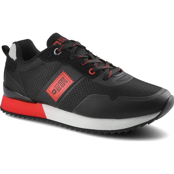 Czarne Sneakersy Big Star Damskie Skórzane Półbuty. Czarne półbuty Big Star, bez wzorów, z materiału, bez obcasa, bez zapięcia. Za 159,00 zł.