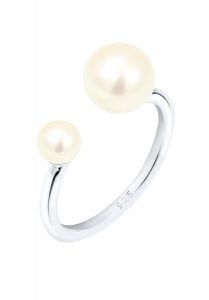 Elli Damski Classic Open z perłą hodowlana słodkowodną w srebrze 925 Sterling Silver Pierścionki 1 ct. Szare pierścionki Elli, z perłą, srebrne. Za 300,89 zł.