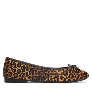 Baleriny Tommy Hilfiger. Brązowe balerinki TOMMY HILFIGER, bez wzorów, bez obcasa, bez zapięcia. Za 449,99 zł.