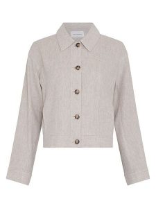 MOSS COPENHAGEN Kurtka koszulowa "Viana" w kolorze beżowym rozmiar: XS. Brązowe kurtki Moss Copenhagen, xs, bez wzorów, bez kaptura. Za 184,02 zł.