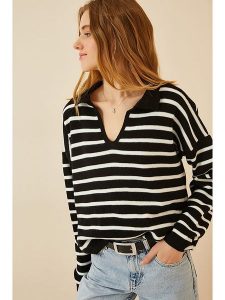 Happiness Istanbul Sweter w kolorze czarnym rozmiar: onesize. Czarne swetry oversize Happiness Istanbul, bez wzorów, bez ramiączek. Za 81,45 zł.