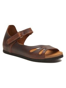 Comfortfusse Skórzane sandały w kolorze brązowym rozmiar: 37. Brązowe sandały Comfortfüße, bez wzorów, ze skóry, z otwartym noskiem, bez obcasa, bez zapięcia. Za 252,99 zł.