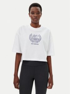 New Balance T-Shirt WT51935 Biały Oversize. Białe t-shirty New Balance, xl, bez wzorów, z bawełny, bez kołnierzyka, bez ramiączek. Za 119,99 zł.