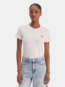 Guess T-Shirt W2YI44 J1314 Różowy Regular Fit. Czerwone t-shirty Guess, l, z aplikacjami, z bawełny, bez kołnierzyka, bez ramiączek. Za 139,99 zł.