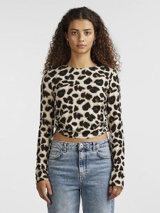 Pieces Koszulka w kolorze beżowo-brązowym rozmiar: XL. Brązowe bluzki Pieces, xl, bez wzorów, bez kołnierzyka, bez ramiączek. Za 39,49 zł.
