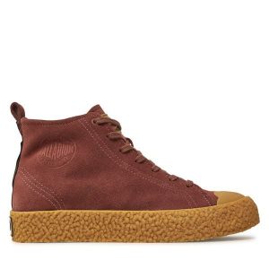 Trapery Palladium. Czerwone buty zimowe Palladium, bez obcasa, bez zapięcia. Za 349,99 zł.