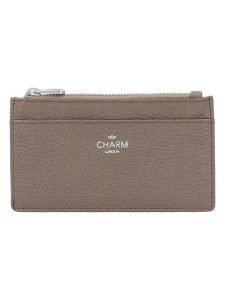 Charm Skórzany portfel w kolorze szarobrązowym - 13,5 x 7,5 x 1 cm rozmiar: onesize. Brązowe portfele Charm, bez wzorów, z materiału. Za 43,99 zł.