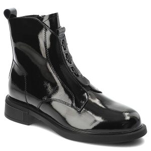 Czarne Botki S.Barski Stylowe Obuwie Damskie. Czarne botki S.BARSKI, na zimę, z aplikacjami, ze skóry, bez obcasa, bez zapięcia. Za 259,00 zł.