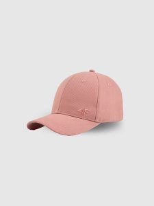 4F Czapka z daszkiem snapback uniseks - różowa XS/S (56cm). Czerwone czapki 4f, bez wzorów, z bawełny, klasyczne. Za 59,99 zł.