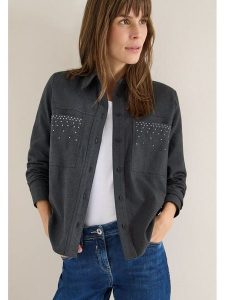 Cecil Bluzka w kolorze szarym rozmiar: S. Szare bluzki Cecil, s, bez wzorów, z bawełny, bez kołnierzyka, bez ramiączek. Za 218,05 zł.