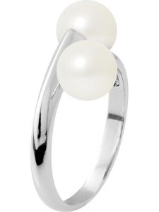 Pearl Addict Srebrny pierścionek "Toi & Moi" z perłami rozmiar: onesize. Białe pierścionki Pearl Addict, z perłą, srebrne. Za 298,67 zł.