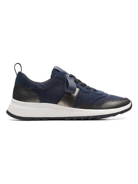 Clarks Skórzane sneakersy "DashLite Jazz" w kolorze czarno-granatowym rozmiar: 39,5. Niebieskie trampki Clarks, bez wzorów, bez zapięcia. Za 183,45 zł.