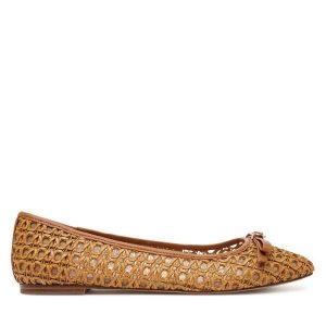 Baleriny TWINSET. Brązowe balerinki Twinset, bez wzorów, bez obcasa, bez zapięcia. Za 469,99 zł.