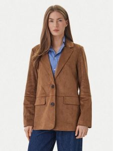 ONLY Marynarka Tulip 15363774 Brązowy Relaxed Fit. Brązowe marynarki i żakiety ONLY, l, bez wzorów, ze skóry. Za 329,99 zł.