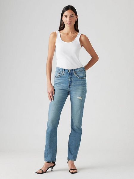 Levi's Dżinsy - Regular fit - w kolorze niebieskim rozmiar: W25/L32. Niebieskie jeansy Levi's®, z aplikacjami, z podwyższonym stanem. Za 215,21 zł.