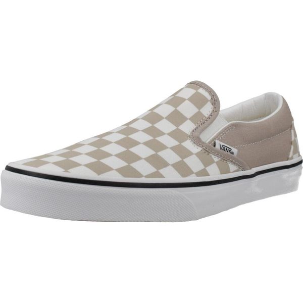 Buty VANS CLASSIC SLIP ON CHECKB Beżowy. Brązowe buty trekkingowe Vans, z tkaniny, bez zapięcia. Za 365,99 zł.