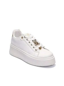 Foreverfolie Sneakersy w kolorze białym rozmiar: 40. Białe trampki Foreverfolie, bez wzorów, bez zapięcia. Za 92,21 zł.