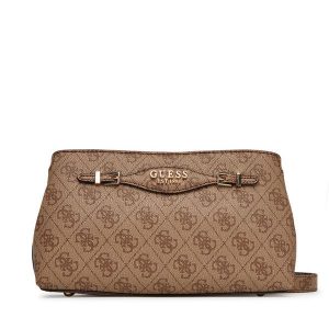 Torebka Guess. Brązowe listonoszki Guess, z aplikacjami, bez dodatków. Za 379,99 zł.
