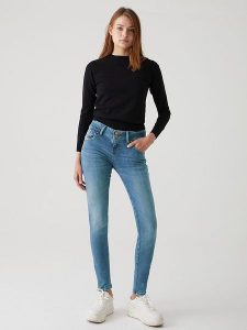 LTB Dżinsy "Maxime" - Skinny fit - w kolorze niebieskim rozmiar: W26/L34. Niebieskie jeansy LTB, z aplikacjami, ze skóry, z podwyższonym stanem. Za 114,17 zł.
