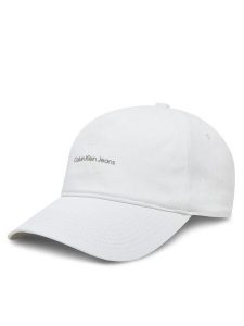 Calvin Klein Jeans Czapka z daszkiem Printed Monologo Cap LV04K5027G Biały. Białe czapki Calvin Klein Jeans, bez wzorów, z bawełny. Za 79,99 zł.