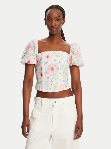 Bardot Bluzka Sheyla Floral 59890TB Kolorowy Regular Fit. Bluzki Bardot, bez wzorów, bez kołnierzyka, bez ramiączek. Za 209,99 zł.