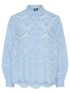 Pieces Bluzka "Vilde" w kolorze błękitnym rozmiar: M. Niebieskie bluzki Pieces, m, bez wzorów, z bawełny, bez kołnierzyka, bez ramiączek. Za 131,95 zł.