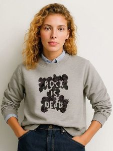 WOOOP Bluza w kolorze szarym rozmiar: XL. Szare bluzy Wooop, xl, bez wzorów, z bawełny, bez kaptura. Za 100,99 zł.