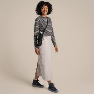 Damska spódnica midi Craghoppers NosiLife Pro. Brązowe spódnice Craghoppers, bez wzorów, eleganckie, midi. Za 416,35 zł.