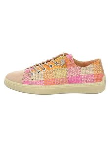 Think! Skórzane sneakersy "Turna" w kolorze różowo-żółto-pomarańczowym rozmiar: 36,5. Pomarańczowe trampki Think, bez wzorów, bez zapięcia. Za 239,40 zł.