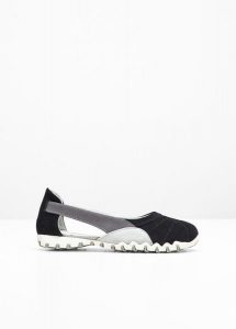 Baleriny skórzane. Czarne buty sportowe bonprix, bez wzorów, bez zapięcia. Za 122,99 zł.