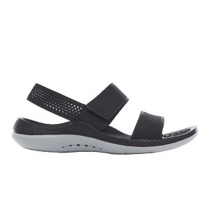 Sandały Kobieta Crocs Literide 360 Sandal czarny. Czarne sandały Crocs, bez wzorów, z materiału, bez obcasa, bez zapięcia. Za 319,99 zł.