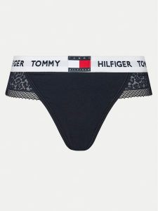 Tommy Hilfiger Stringi UW0UW05619 Granatowy. Niebieskie stringi TOMMY HILFIGER, bez wzorów, z syntetyku. Za 69,99 zł.