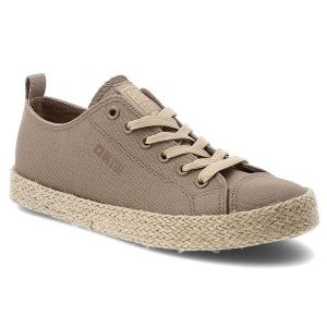 Trampki damskie Big Star, cholewka z materiału tekstylnego klasyczne sznurowanie zaokrąglony nosek, brązowe, TT274099. Brązowe trampki Big Star, bez wzorów, ze splotem, bez zapięcia. Za 107,90 zł.